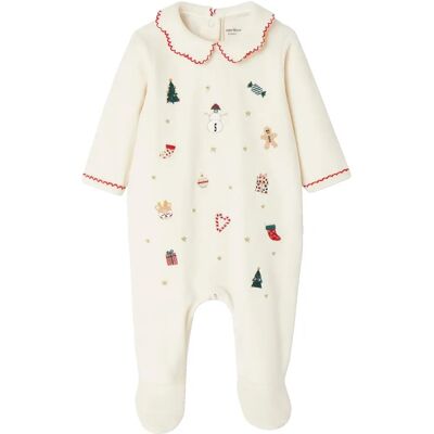 Pyjama de Noël brodé bébé en velours Vertbaudet - Publicité Pyjama de Noël brodé bébé en velours Vertbaudet - Publicité