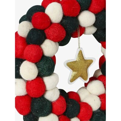 Corona de Navidad de fieltro de Vertbaudet - 30cm Decoración festiva Corona de Navidad de fieltro de Vertbaudet - 30cm Decoración festiva