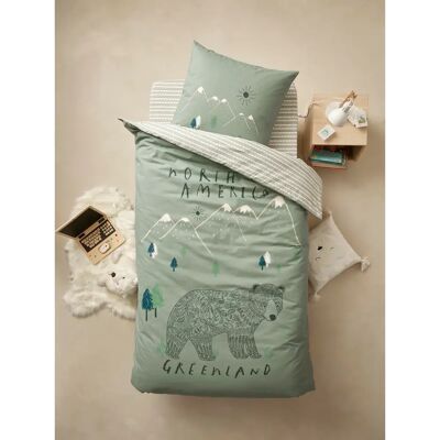 Conjunto de Roupas de Cama Infantis em Algodão Reciclado Vertbaudet Conjunto de Roupas de Cama Infantis em Algodão Reciclado Vertbaudet