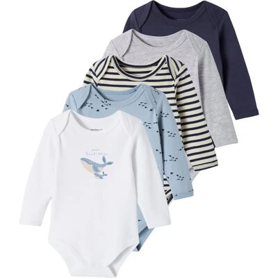 VERTBAUDET - 5-pack - Organic cotton - baby rompers set VERTBAUDET - 5-pack - Organic cotton - baby rompers set