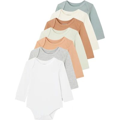 Vertbaudet Baby Bodies Set of 7 - Organic Cotton Long-Sleeve Vertbaudet Baby Bodies Set of 7 - Organic Cotton Long-Sleeve