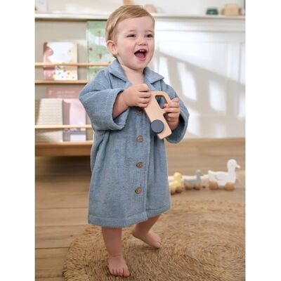 Vertbaudet Baby Oversized Cotton Recycled Blue Bathrobe - Baby Bathrobe Vertbaudet Baby Oversized Cotton Recycled Blue Bathrobe - Baby Bathrobe