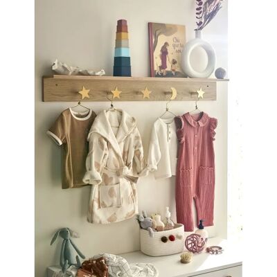 Vertbaudet Crochets Muraux - Lune & Étoiles - Beige Vertbaudet Crochets Muraux - Lune & Étoiles - Beige