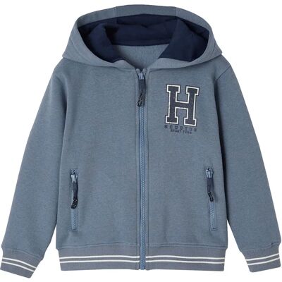 VERTBAUDET Kids Blue-Gray Zip Hoodie - Sportswear VERTBAUDET Kids Blue-Gray Zip Hoodie - Sportswear