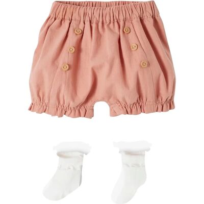 Vertbaudet Rose Baby Cermony Bloomer & Socks Set Vertbaudet Rose Baby Cermony Bloomer & Socks Set