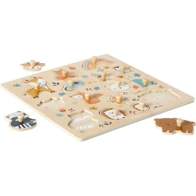 VERTBAUDET Quebra-cabeça de animais da floresta com botões - Puzzle VERTBAUDET Quebra-cabeça de animais da floresta com botões - Puzzle