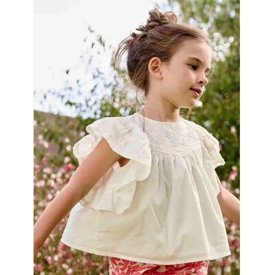 Vertbaudet Blouse girl embroidered ruffle - Blouse Vertbaudet Blouse girl embroidered ruffle - Blouse