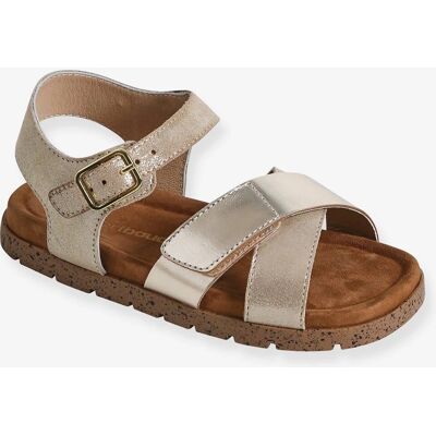 VERTBAUDET - Leather Open-Toe Sandals - Gold - 34 - Sandals VERTBAUDET - Leather Open-Toe Sandals - Gold - 34 - Sandals
