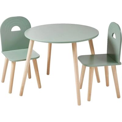 Vertbaudet Ensemble de Table et Chaises pour Enfants - Arc-en-ciel Vert - Set Enfant Vertbaudet Ensemble de Table et Chaises pour Enfants - Arc-en-ciel Vert - Set Enfant