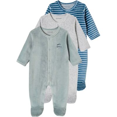 Vertbaudet Water Green Baby Velvet Sleepwear Set - Baby Sleepwear Sets Vertbaudet Water Green Baby Velvet Sleepwear Set - Baby Sleepwear Sets