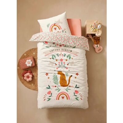 Vertbaudet Recycled Cotton Multicolored Kids Bedding Set - Latin Vibes, 140x200 Vertbaudet Recycled Cotton Multicolored Kids Bedding Set - Latin Vibes, 140x200