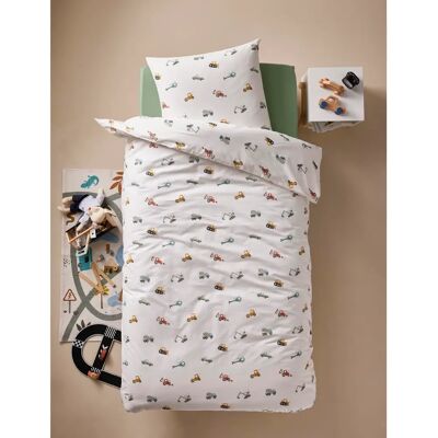 Ensemble Housse de Couette et Taie d'Oreiller Enfants en Coton Recyclé Ensemble Housse de Couette et Taie d'Oreiller Enfants en Coton Recyclé