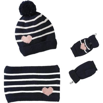 Ensemble fille Vertbaudet : bonnet, snood et moufles Ensemble fille Vertbaudet : bonnet, snood et moufles
