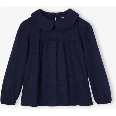 T-shirt marine pour fille avec broderie bohème VERTBAUDET T-shirt marine pour fille avec broderie bohème VERTBAUDET