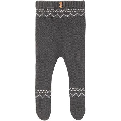 Pantalon bébé bleu ardoise en jacquard avec pieds - Vertbaudet Pantalon bébé bleu ardoise en jacquard avec pieds - Vertbaudet