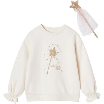 Vertbaudet Girl Christmas Gift Set - Magic Wand Sweater & Glitter Wand Vertbaudet Girl Christmas Gift Set - Magic Wand Sweater & Glitter Wand