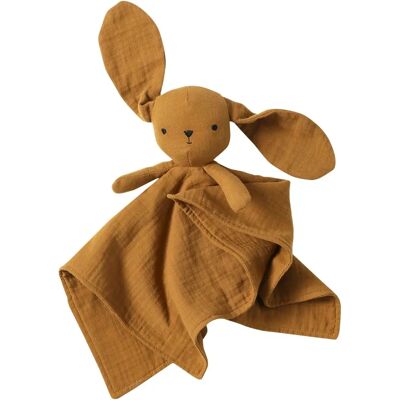 Vertbaudet Jaune Ocre Doudou et Valisette - Gaze de Coton Vertbaudet Jaune Ocre Doudou et Valisette - Gaze de Coton