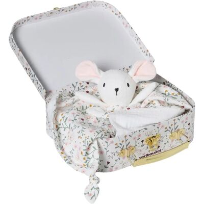 Vertbaudet Souris rose en peluche avec mallette Vertbaudet Souris rose en peluche avec mallette