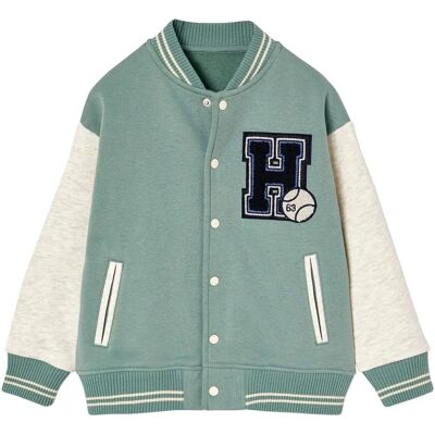 VERTBAUDET Teddy Sweatshirt for Boys - Embroidered Shield, Stripe Details VERTBAUDET Teddy Sweatshirt for Boys - Embroidered Shield, Stripe Details