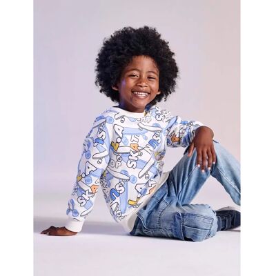 VERTBAUDET White Skate Print Sweatshirt - Sweater VERTBAUDET White Skate Print Sweatshirt - Sweater