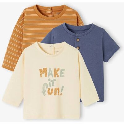 VERTBAUDET Basics caramel 3-pack 100% cotton t-shirt set VERTBAUDET Basics caramel 3-pack 100% cotton t-shirt set