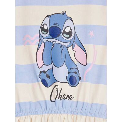 Vestido listrado Stitch Disney - Sem mangas, Algodão Vestido listrado Stitch Disney - Sem mangas, Algodão