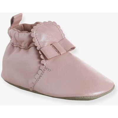 VERTBAUDET Chaussons en cuir rose pour bébé VERTBAUDET Chaussons en cuir rose pour bébé