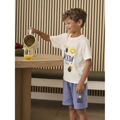 Pijama azul com shorts Smiley World - Pijama com shorts Pijama azul com shorts Smiley World - Pijama com shorts