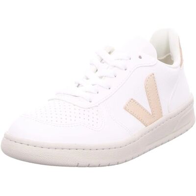 Baskets en Cuir VEJA V-10 - Blanc et Or Rose - Chaussures Décontractées - Publicité Baskets en Cuir VEJA V-10 - Blanc et Or Rose - Chaussures Décontractées - Publicité