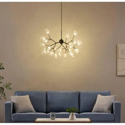 Kosilum Suspension Noire - Grand Lustre Moderne - Publicité Kosilum Suspension Noire - Grand Lustre Moderne - Publicité