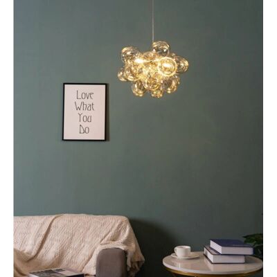KOSILUM - Bartali - Bernstein Glas - 17 Glaskugeln - Pendant Lamp KOSILUM - Bartali - Bernstein Glas - 17 Glaskugeln - Pendant Lamp
