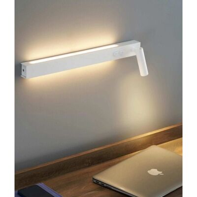 KOSILUM Applique Blanc en Aluminium avec Lampe de Lecture - Applique Murale - Publicité KOSILUM Applique Blanc en Aluminium avec Lampe de Lecture - Applique Murale - Publicité