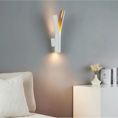 Kosilum Applique LED Blanc et Or - Décor Intérieur - Publicité Kosilum Applique LED Blanc et Or - Décor Intérieur - Publicité
