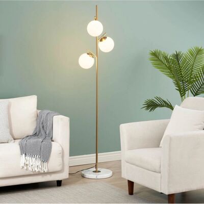 Lampe sur pied or rose Kosilum - 165cm, base 30cm - Publicité Lampe sur pied or rose Kosilum - 165cm, base 30cm - Publicité