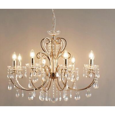 KOSILUM - Baroque 8-arm - Gold - Cristal - Lustre - Publicité KOSILUM - Baroque 8-arm - Gold - Cristal - Lustre - Publicité