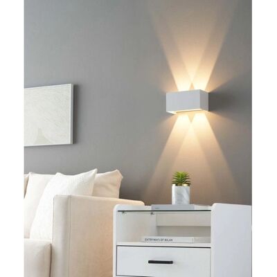 KOSILUM Lámpara de Pared LED Doble Cubo Blanca - Interior/Exterior KOSILUM Lámpara de Pared LED Doble Cubo Blanca - Interior/Exterior