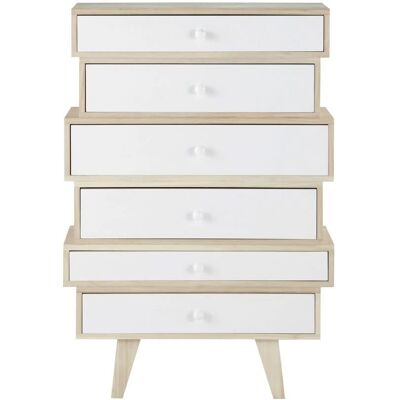 Maisons du Monde - Skandinavischer Kommode 6 Schubladen Paulownienholz Weiß - Chest of drawers - Publicité Maisons du Monde - Skandinavischer Kommode 6 Schubladen Paulownienholz Weiß - Chest of drawers - Publicité