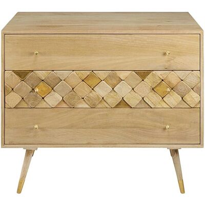Maisons du Monde Commode en bois de mango 3 tiroirs - Vintage - Publicité Maisons du Monde Commode en bois de mango 3 tiroirs - Vintage - Publicité