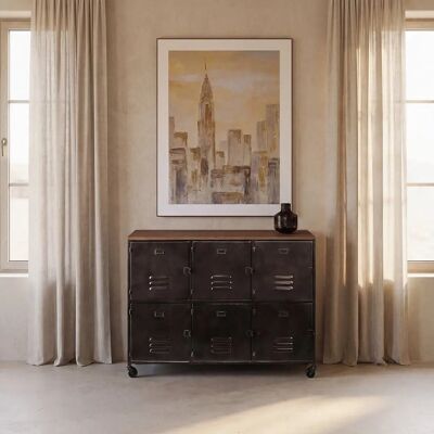 Maisons du Monde - Buffet - con ruedas - 6 puertas - Sideboard Maisons du Monde - Buffet - con ruedas - 6 puertas - Sideboard