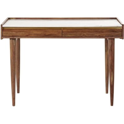 Maisons du Monde Bureau en acacia massif et marbre blanc - Style Vintage - Publicité Maisons du Monde Bureau en acacia massif et marbre blanc - Style Vintage - Publicité