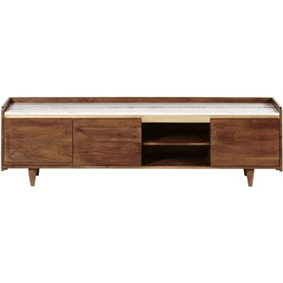 Maisons du Monde Modelo 165x45x35cm - Mueble TV - Blanco - Estilo Retro Maisons du Monde Modelo 165x45x35cm - Mueble TV - Blanco - Estilo Retro