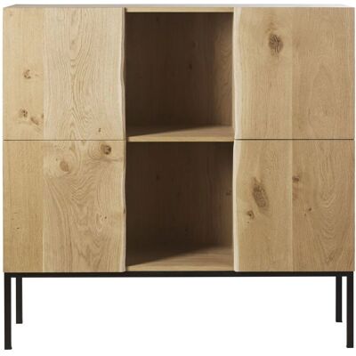 Maisons du Monde Credenza Magnus - Credenza alta a 4 ante in legno massello di quercia Maisons du Monde Credenza Magnus - Credenza alta a 4 ante in legno massello di quercia