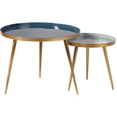 Maisons du Monde Table d'appoint Vintage Bleu et Or - Table d'appoint - Publicité Maisons du Monde Table d'appoint Vintage Bleu et Or - Table d'appoint - Publicité