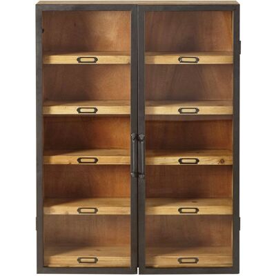 Estantería de Madera Clara de Maisons du Monde - Puertas de Cristal - Estilo Industrial Estantería de Madera Clara de Maisons du Monde - Puertas de Cristal - Estilo Industrial