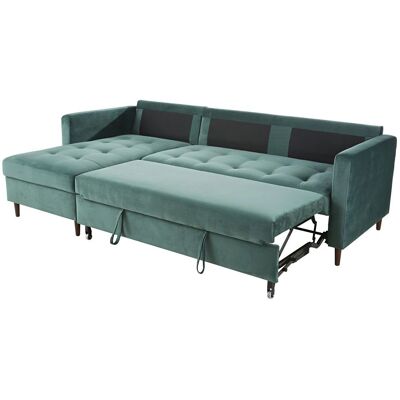Maisons du Monde Canapé d'angle en Velours Vert - Canapé - Publicité Maisons du Monde Canapé d'angle en Velours Vert - Canapé - Publicité