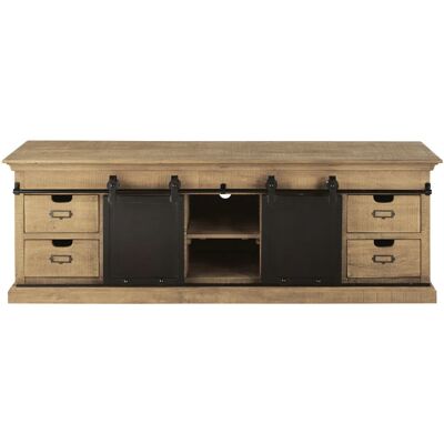 Meuble TV Maisons du Monde avec 2 portes coulissantes 170x60x45cm - Publicité Meuble TV Maisons du Monde avec 2 portes coulissantes 170x60x45cm - Publicité
