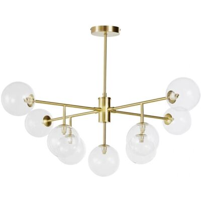 Maisons du Monde Lámpara de Techo - Globos de Cristal - Dorado - 100x66x100cm - Luz Colgante Maisons du Monde Lámpara de Techo - Globos de Cristal - Dorado - 100x66x100cm - Luz Colgante