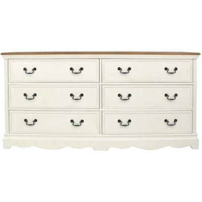 Maisons du Monde Cómoda Doble Antigua Color Crema - 6 Cajones Maisons du Monde Cómoda Doble Antigua Color Crema - 6 Cajones