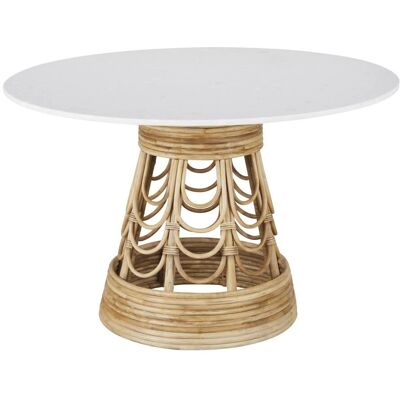 Maisons du Monde TULLA Tavolo da pranzo effetto pietra terrazzo e rattan - Tavolo da pranzo Maisons du Monde TULLA Tavolo da pranzo effetto pietra terrazzo e rattan - Tavolo da pranzo