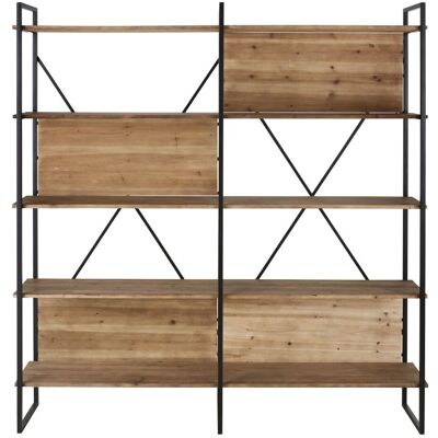 Maisons du Monde - Estantería Staten - Diseño industrial minimalista - Negro - 176x191.5x35cm Maisons du Monde - Estantería Staten - Diseño industrial minimalista - Negro - 176x191.5x35cm